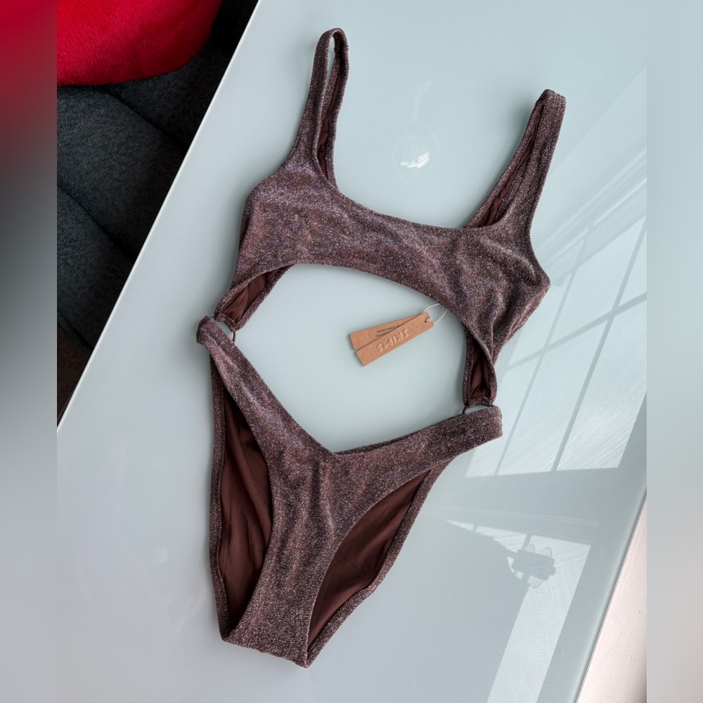 NWT Skims Glitter Monokini - Cocoa Brown - M